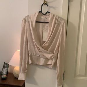 Cream wrap blouse